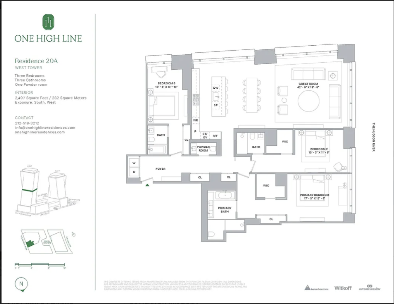 Floorplan for 500 West 18th Street, WEST 20A