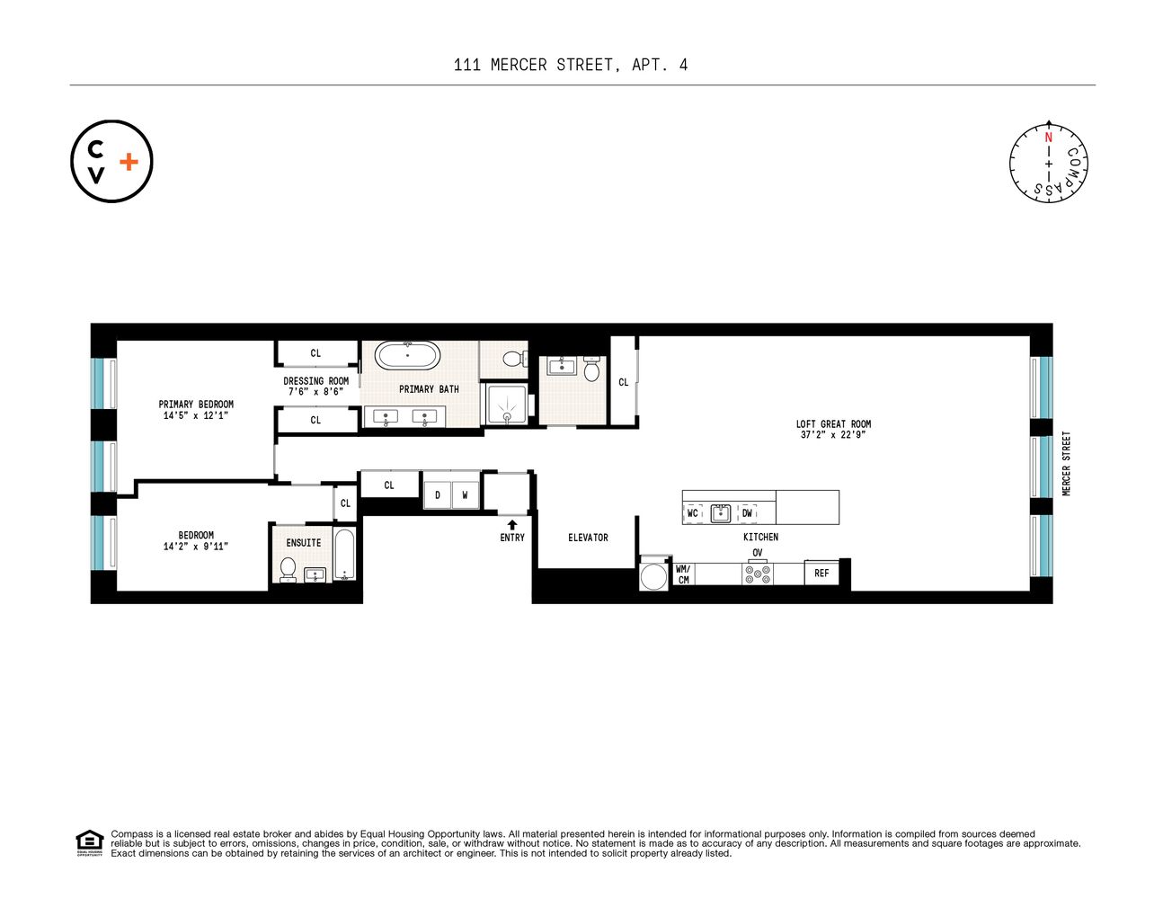 Floorplan for 111 Mercer Street, 4