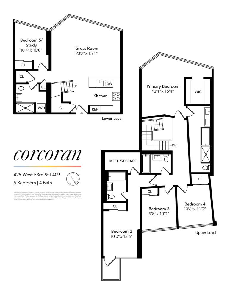 Floorplan for 425 West 53rd Street, 409