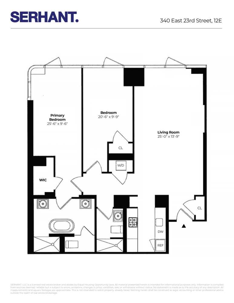 Floorplan for 340 East 23rd Street, 12E