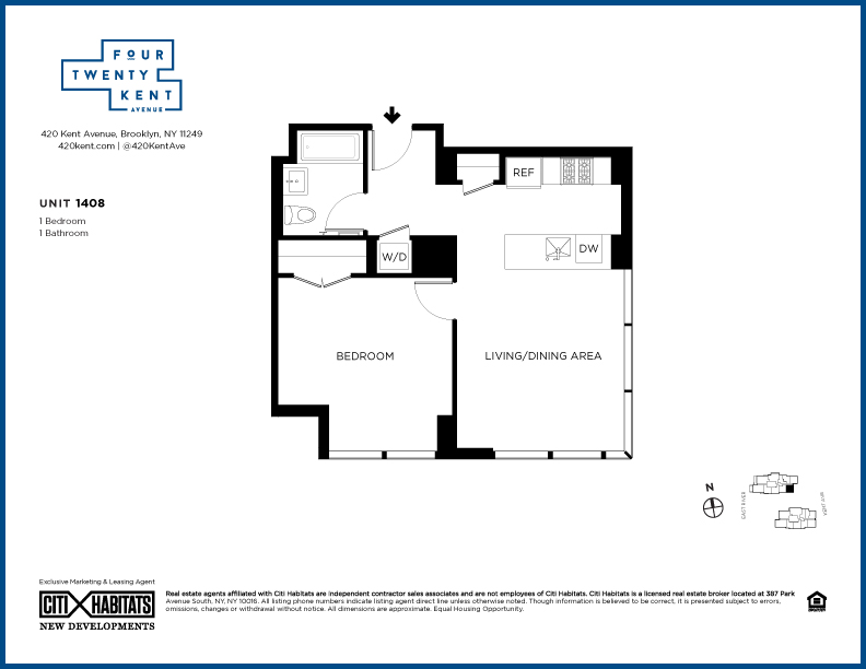 Floorplan for 420 Kent Avenue, 1408