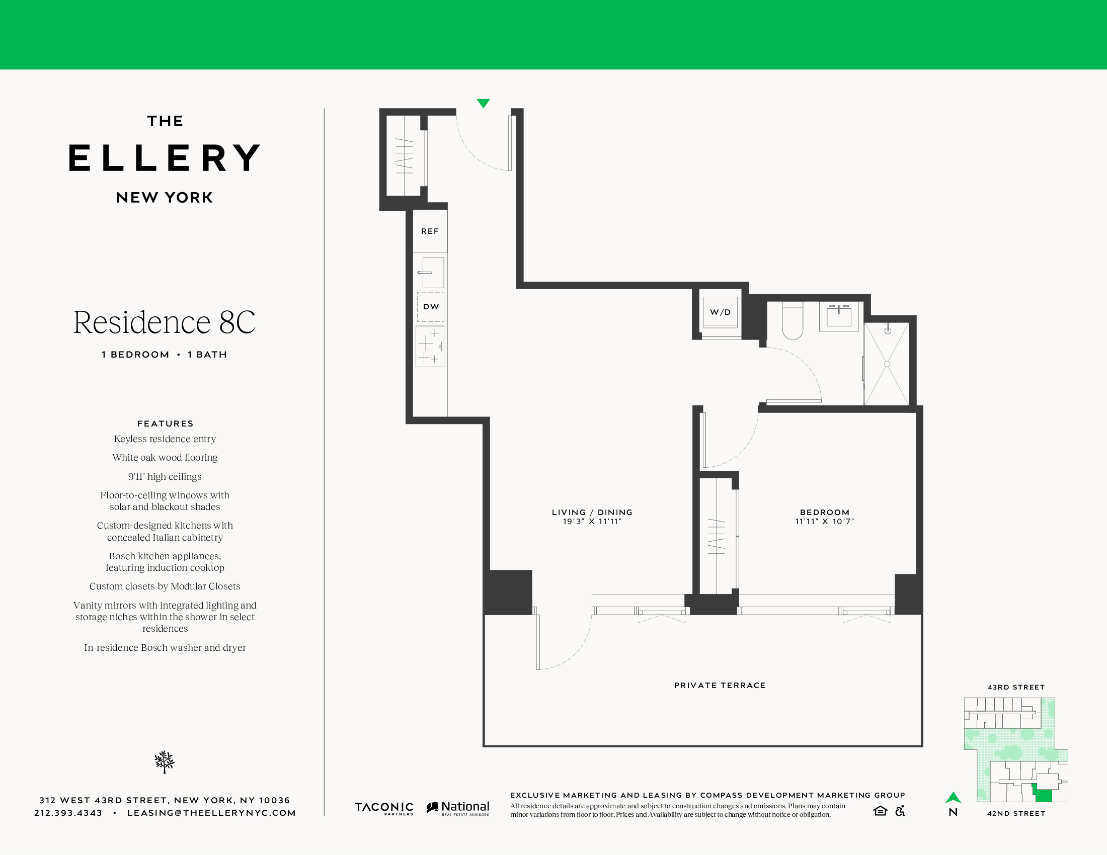 Floorplan for 312 West 43rd Street, 8C