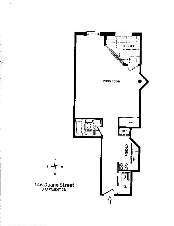 Floorplan for 146 Duane Street, 4B