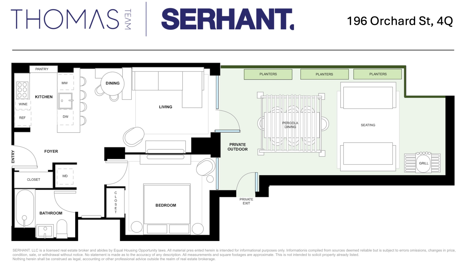 Floorplan for 196 Orchard Street, 4Q