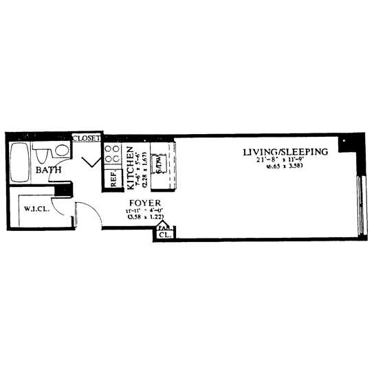 Floorplan for 350 West 50th Street, 4H