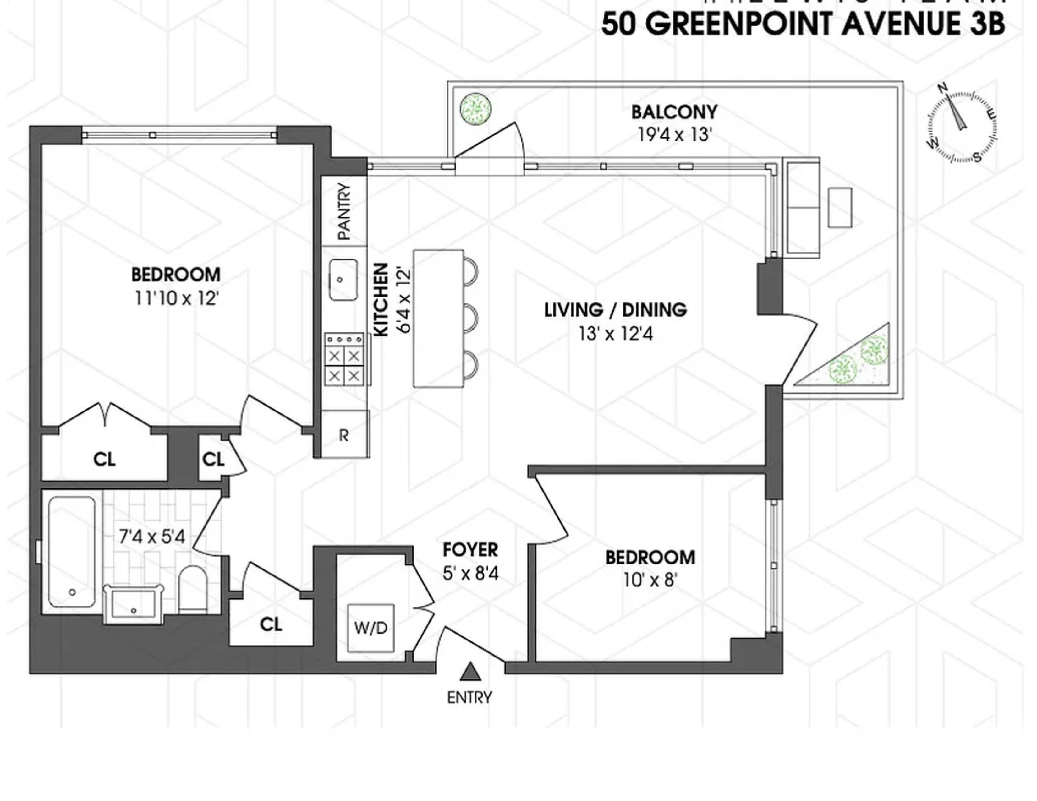 Floorplan for 50 Greenpoint Avenue, 3-B