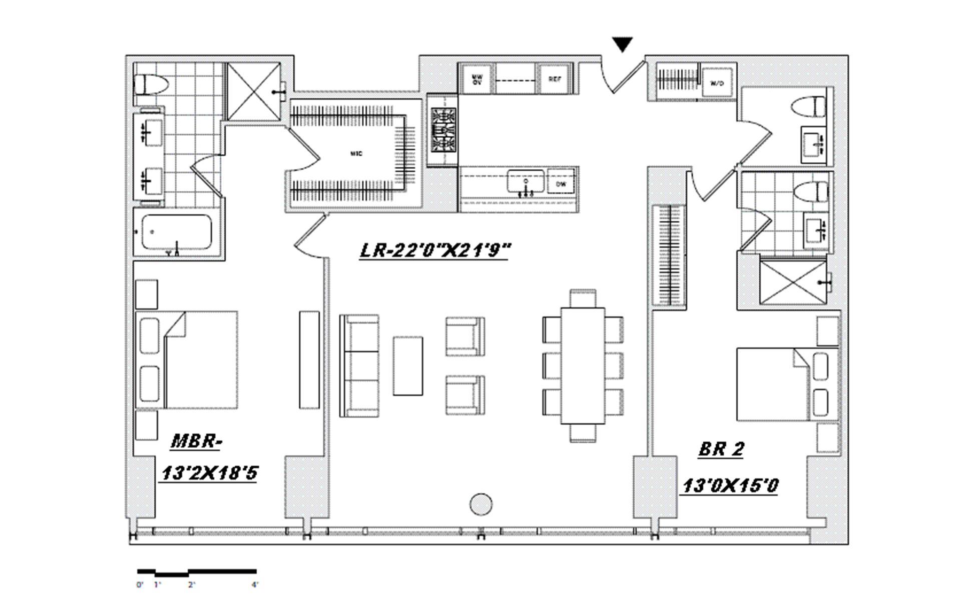 Floorplan for 311 West Broadway, 3J