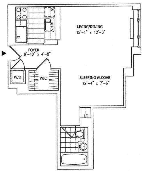 Floorplan for 220 Riverside Boulevard, 3-W