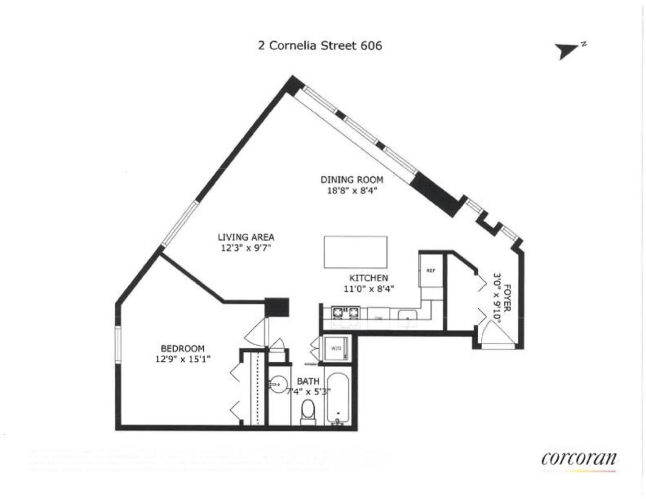 Floorplan for 2 Cornelia Street, 606