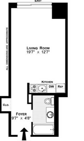 Floorplan for 111 West 67th Street, 23-K