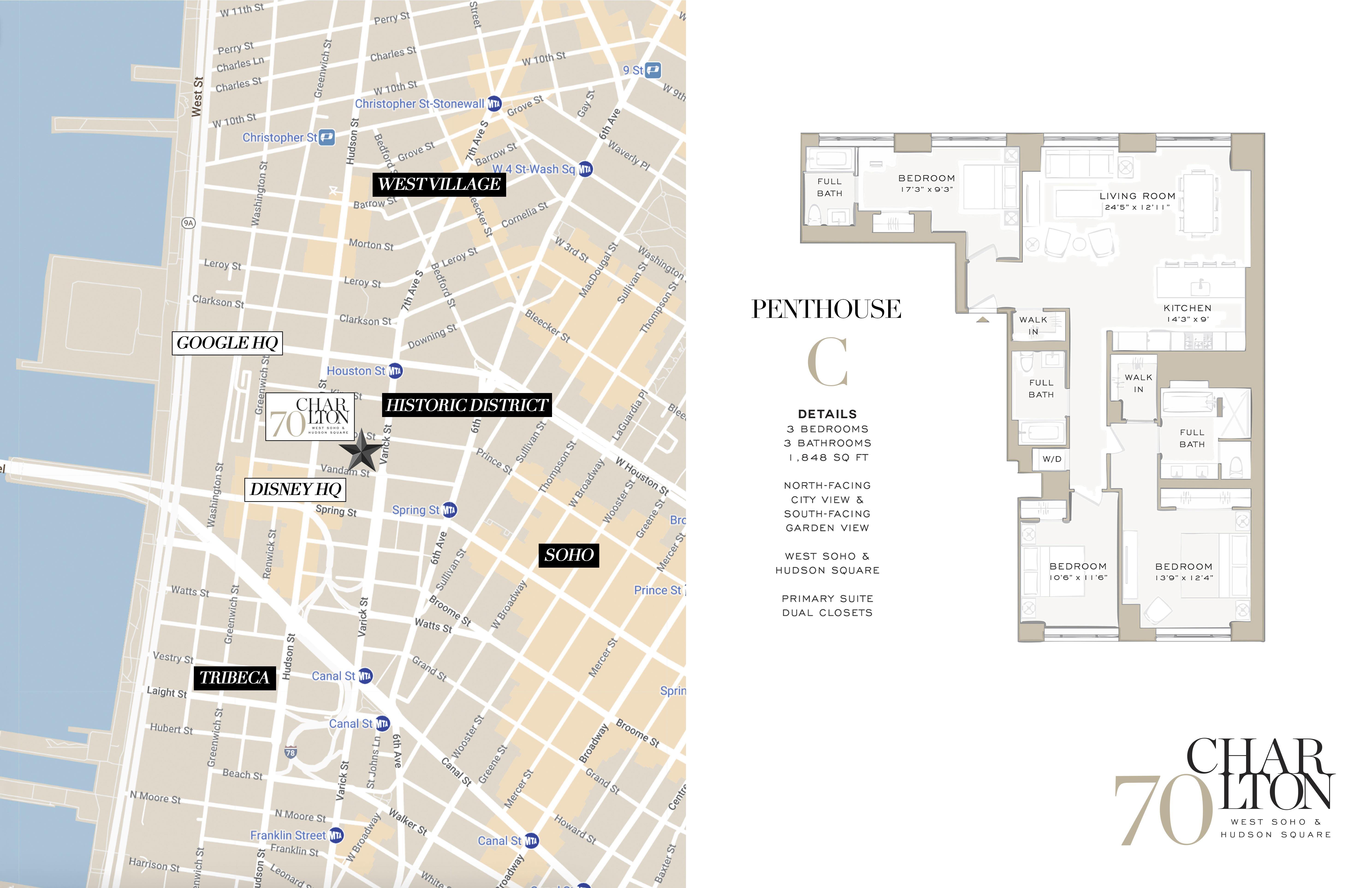 Floorplan for 70 Charlton Street, PH-C