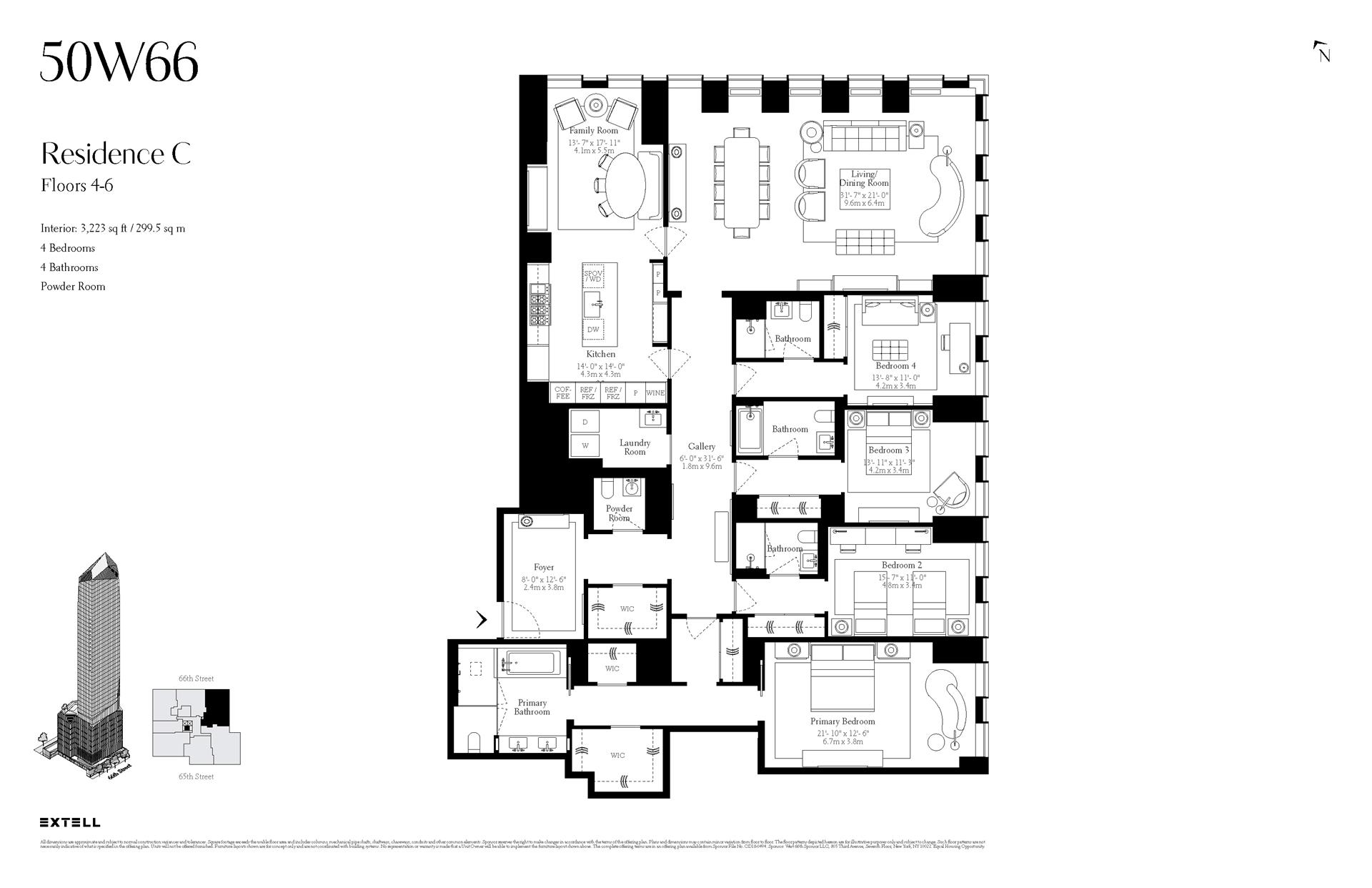 Floorplan for 50 West 66th Street, 5C