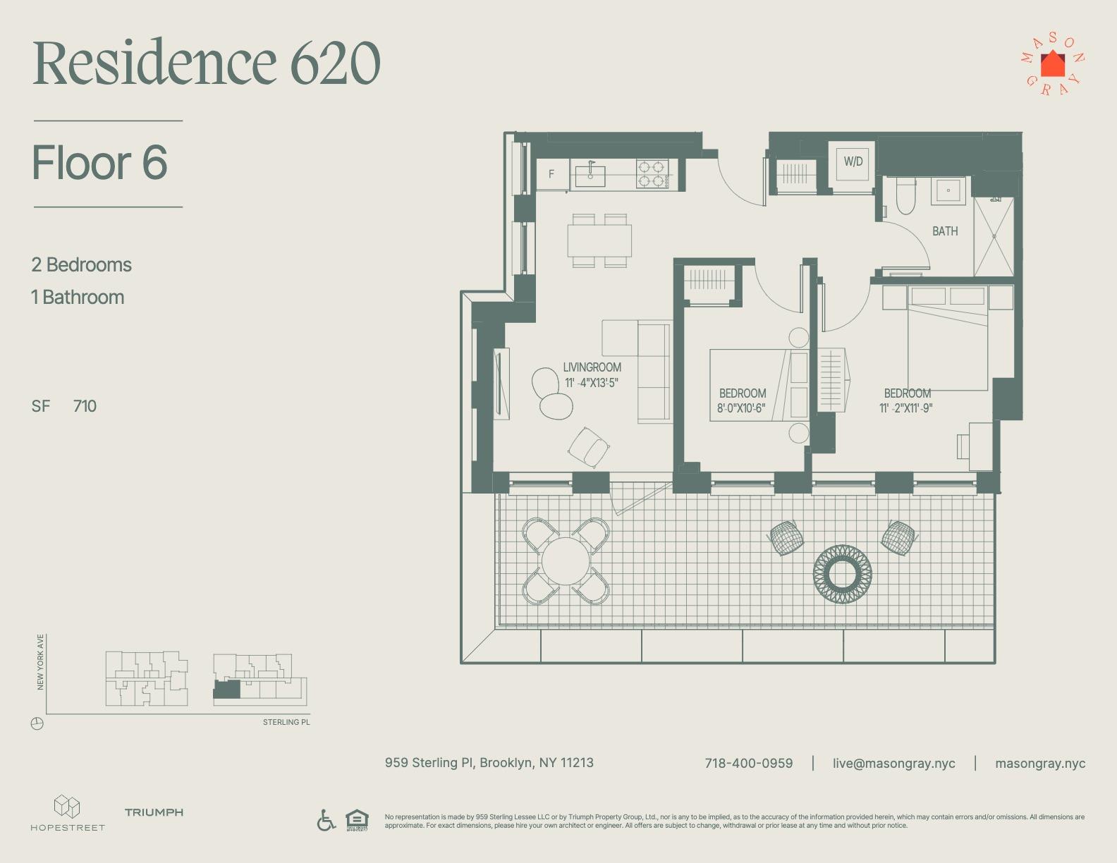 Floorplan for 955 Sterling Place, 620