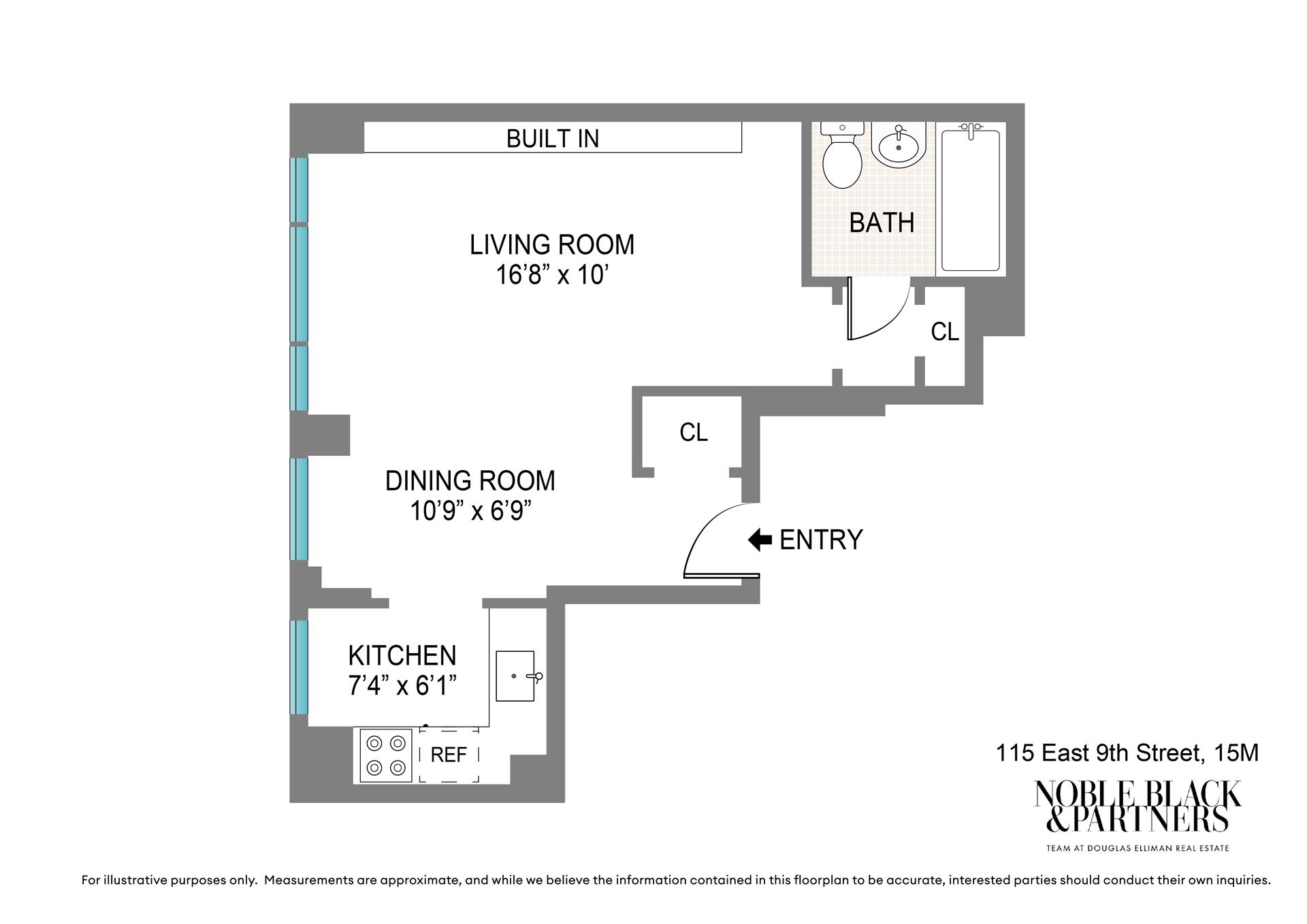 Floorplan for 115 East 9th Street, 15M