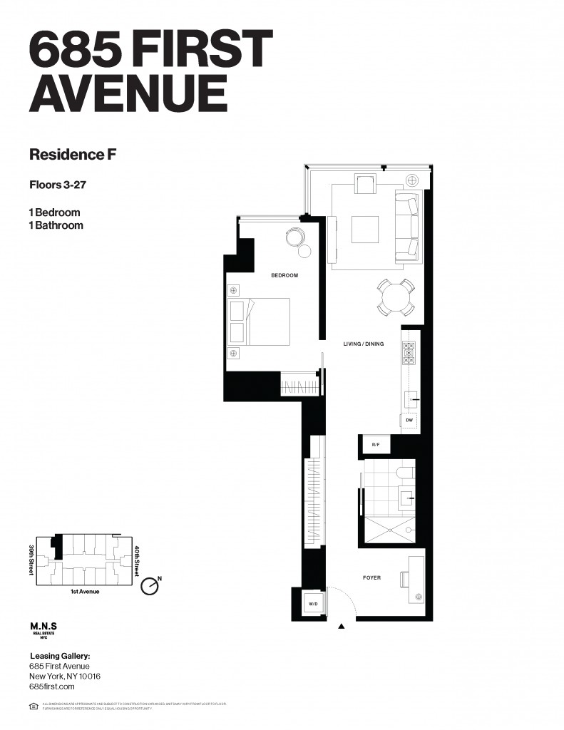 Floorplan for 685 1st Avenue, 22-F