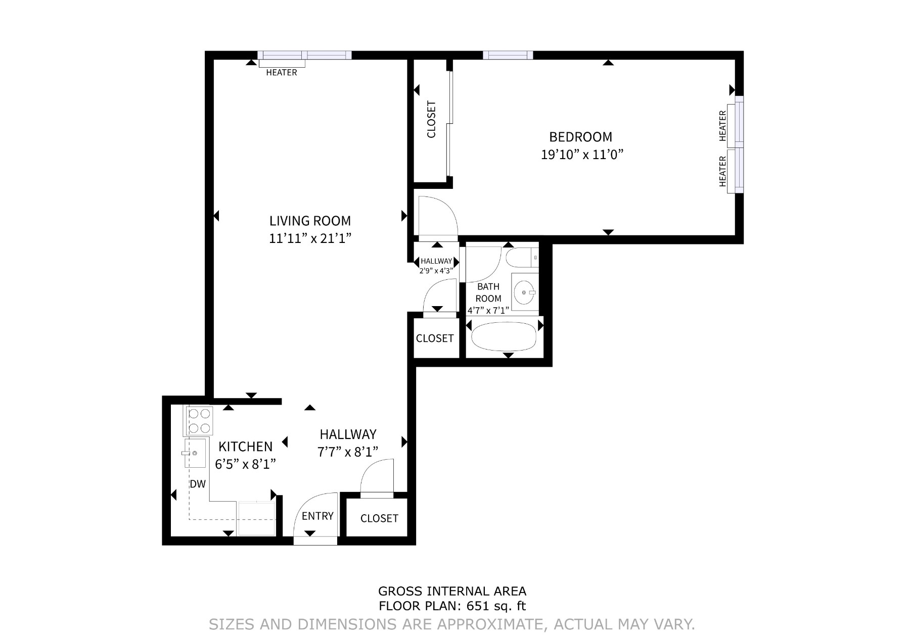 Floorplan for 165 Christopher Street, 6R