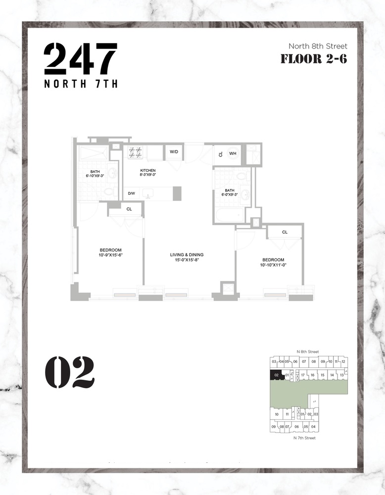 Floorplan for 247 North 7th Street 2 502