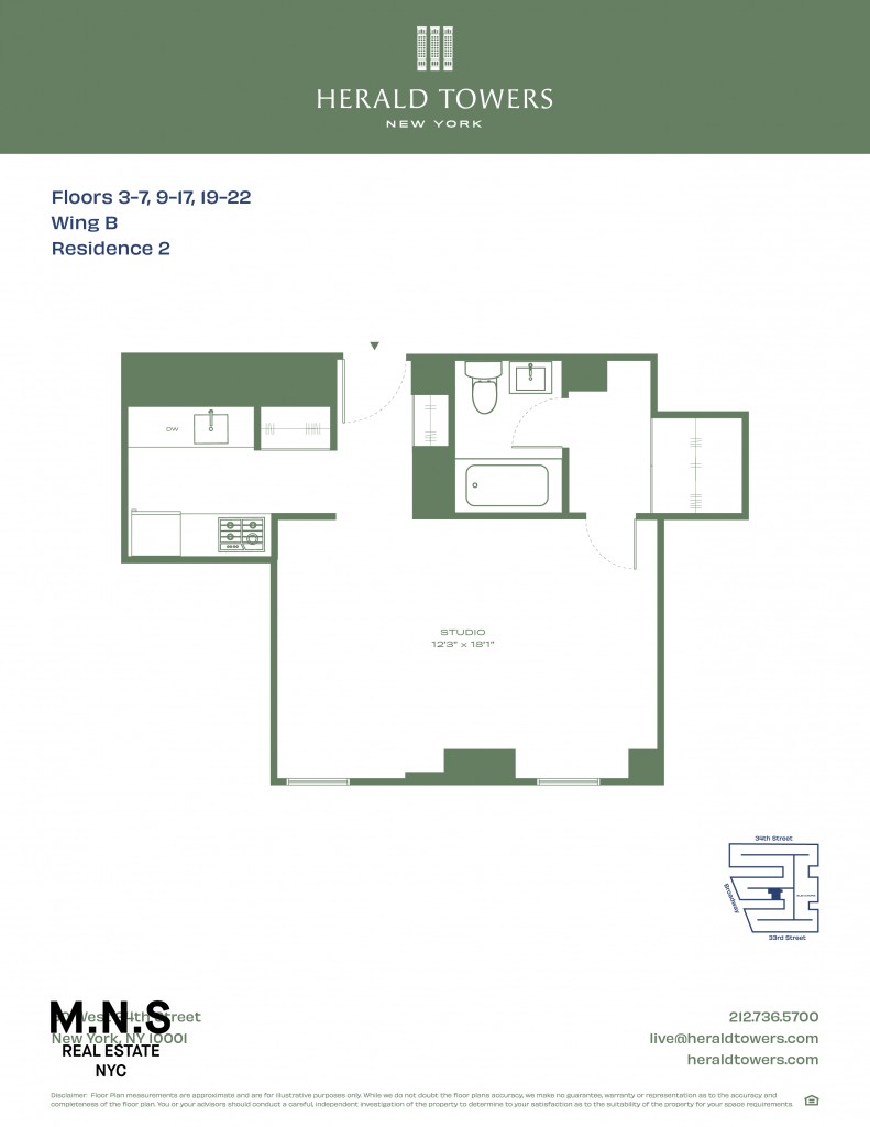 Floorplan for 50 West 34th Street, 12-B02