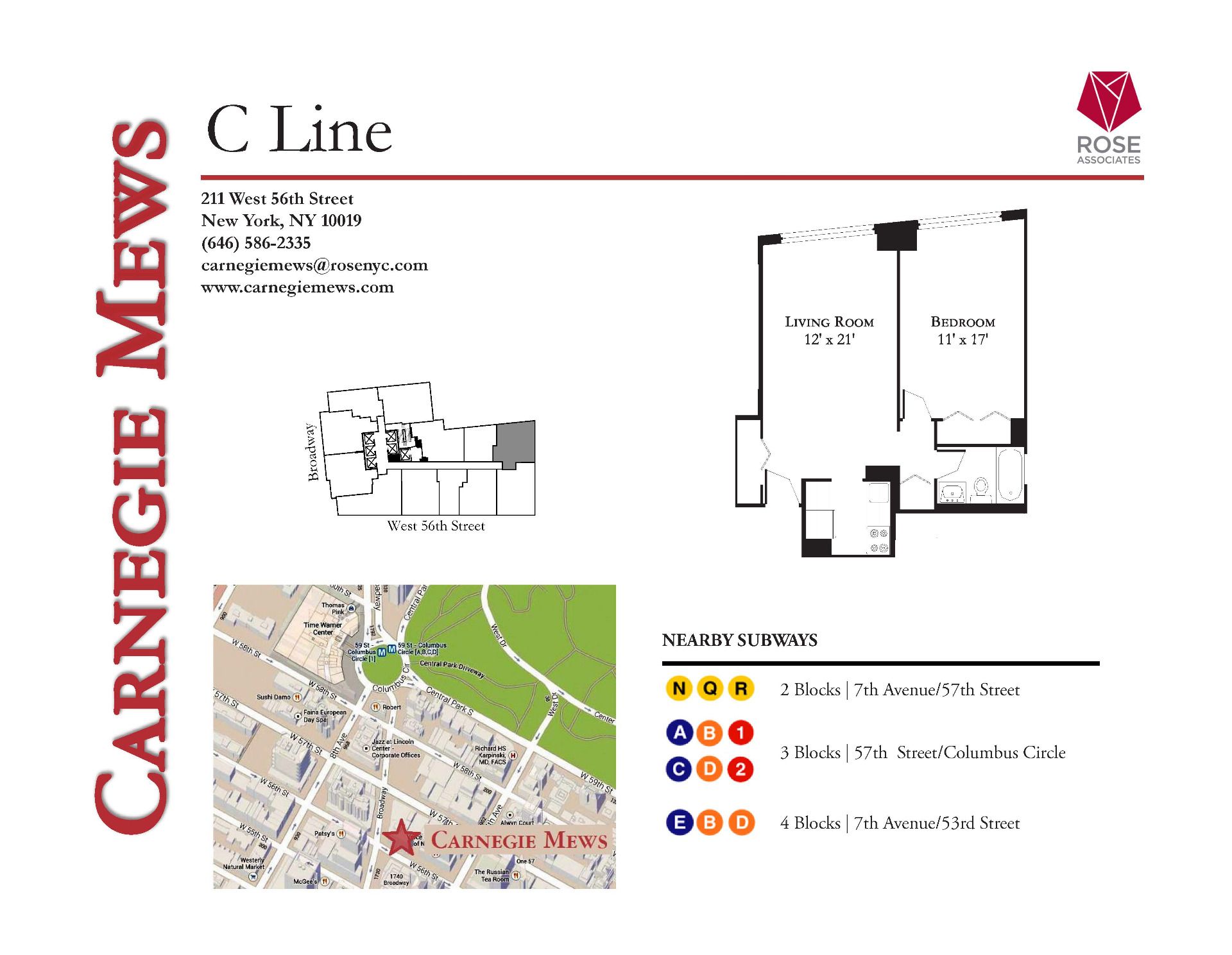 Floorplan for 211 West 56th Street, C-12