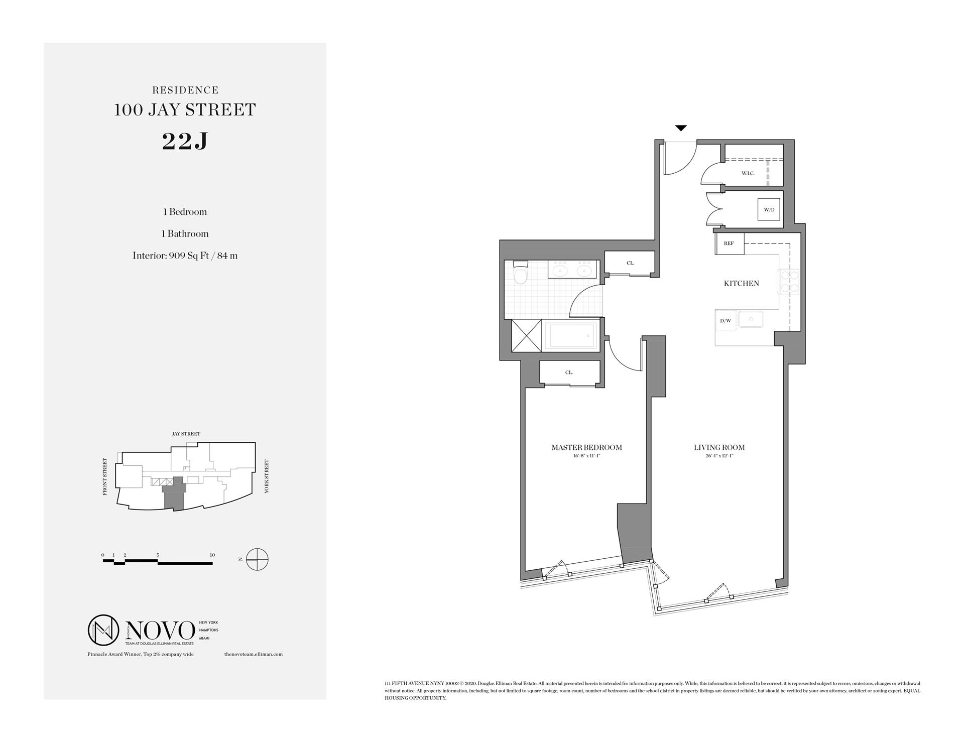 Floorplan for 100 Jay Street, 22J