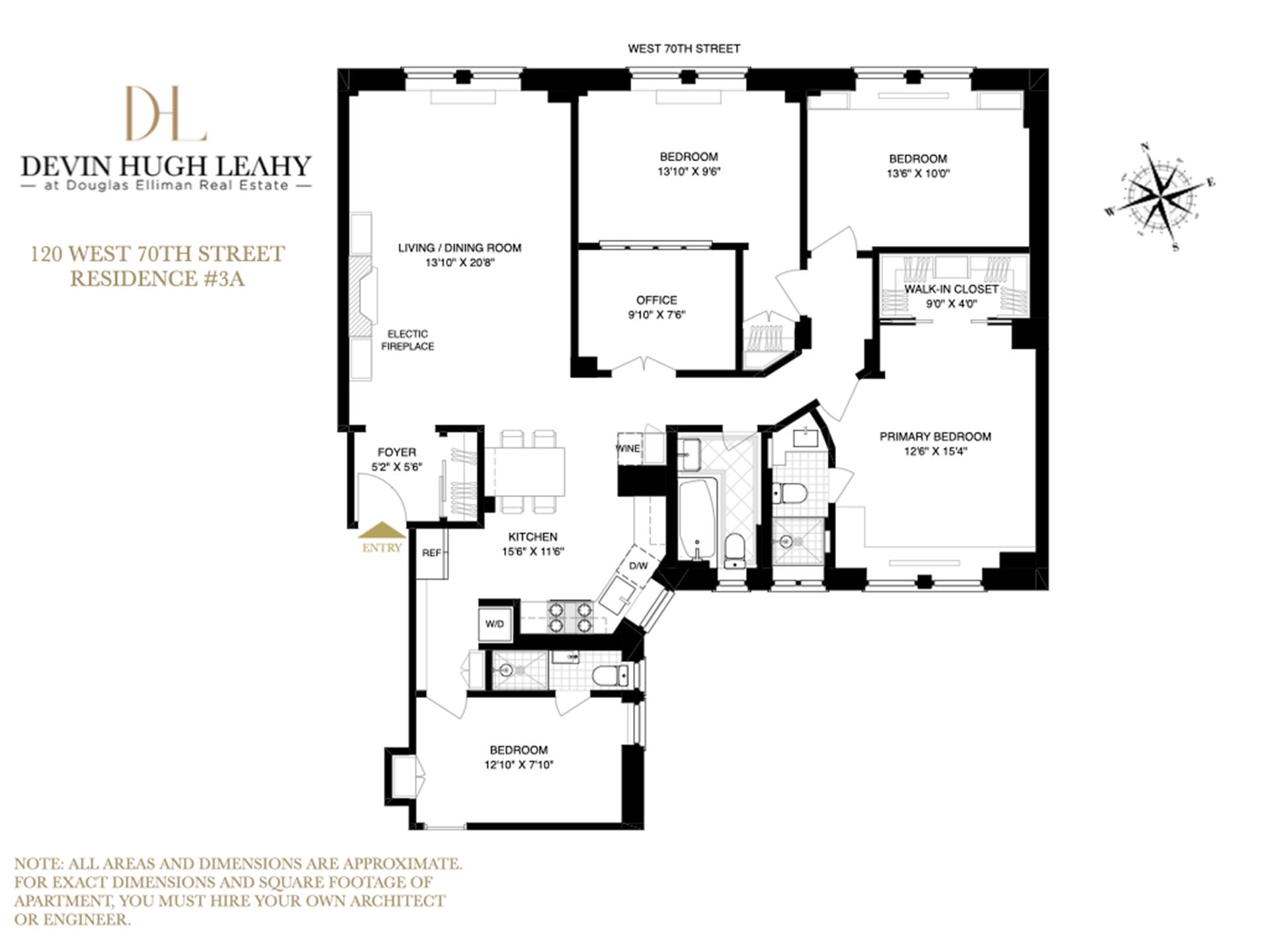 Floorplan for 120 West 70th Street, 3A