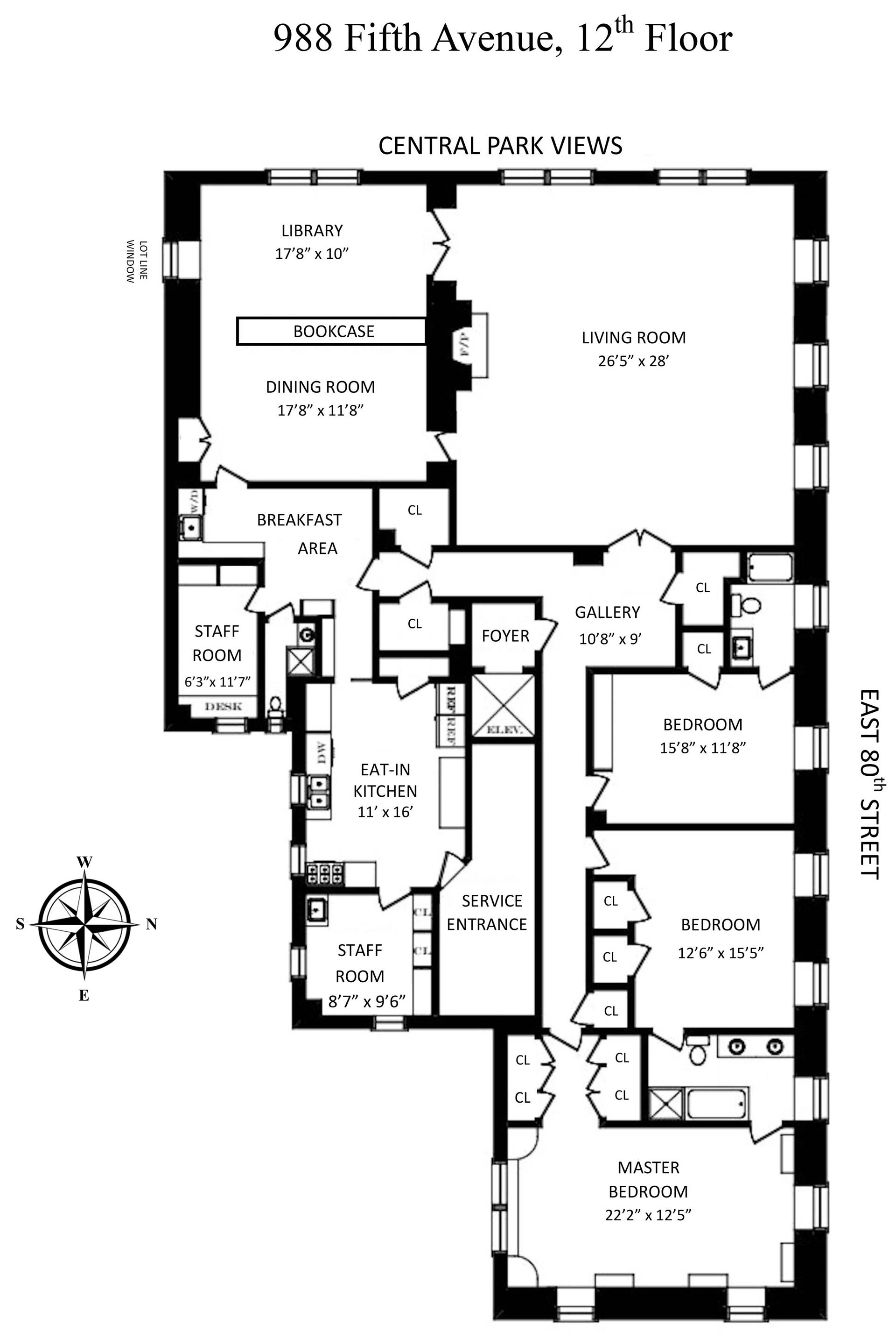 Floorplan for 988 5th Avenue, 12