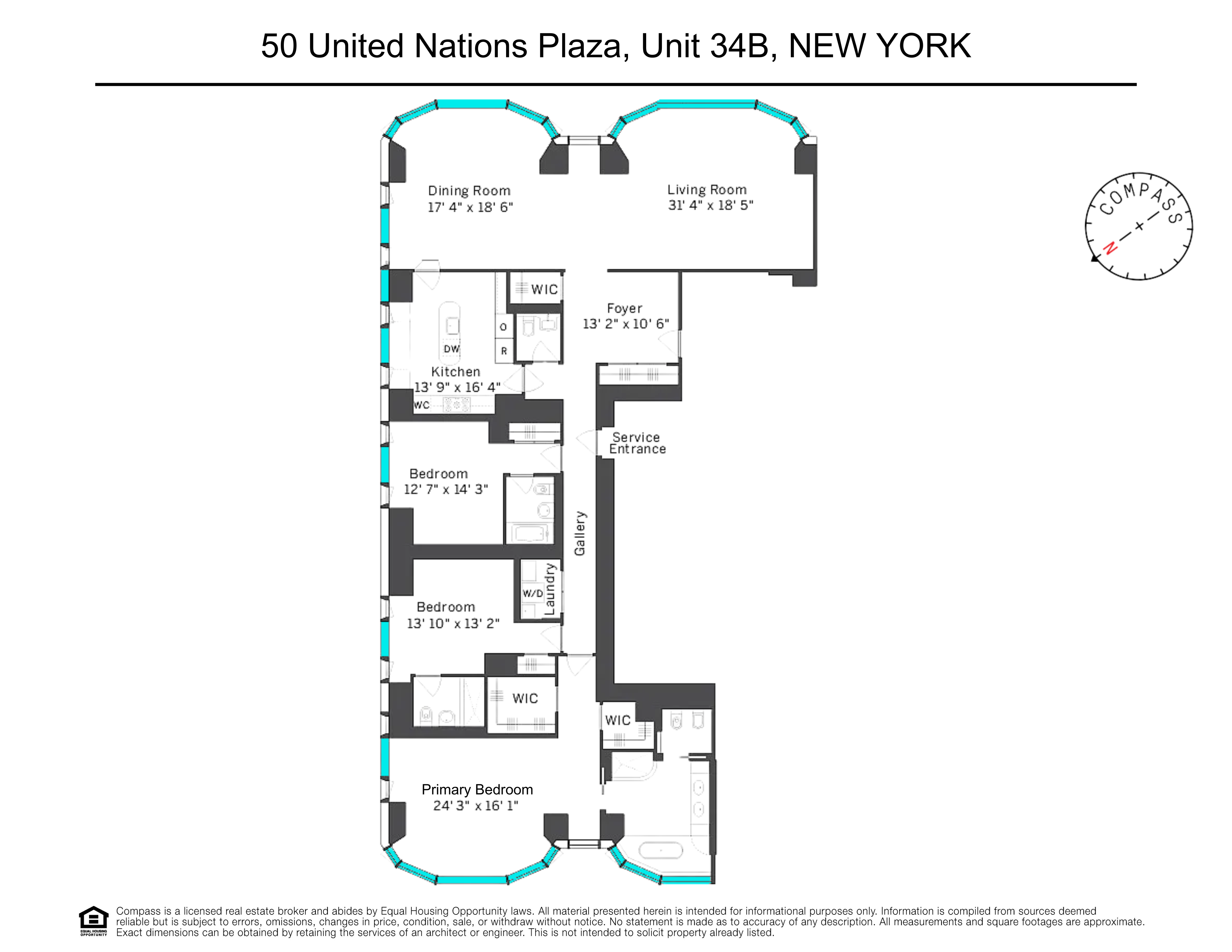 Floorplan for 50 United Nations Plaza, 34B