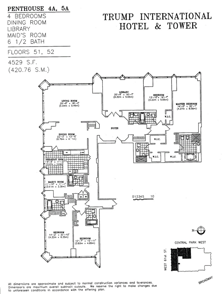 Floorplan for 1 Central Park, PH52B