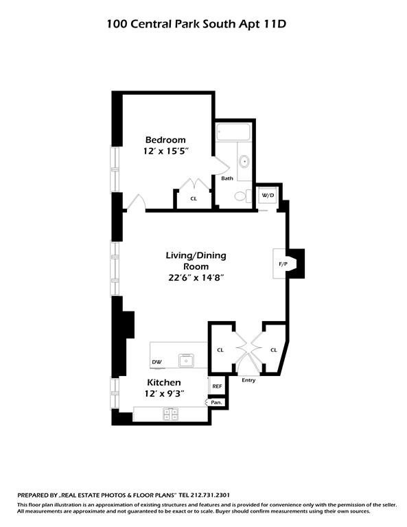 Floorplan for 100 Central Park, 11-D