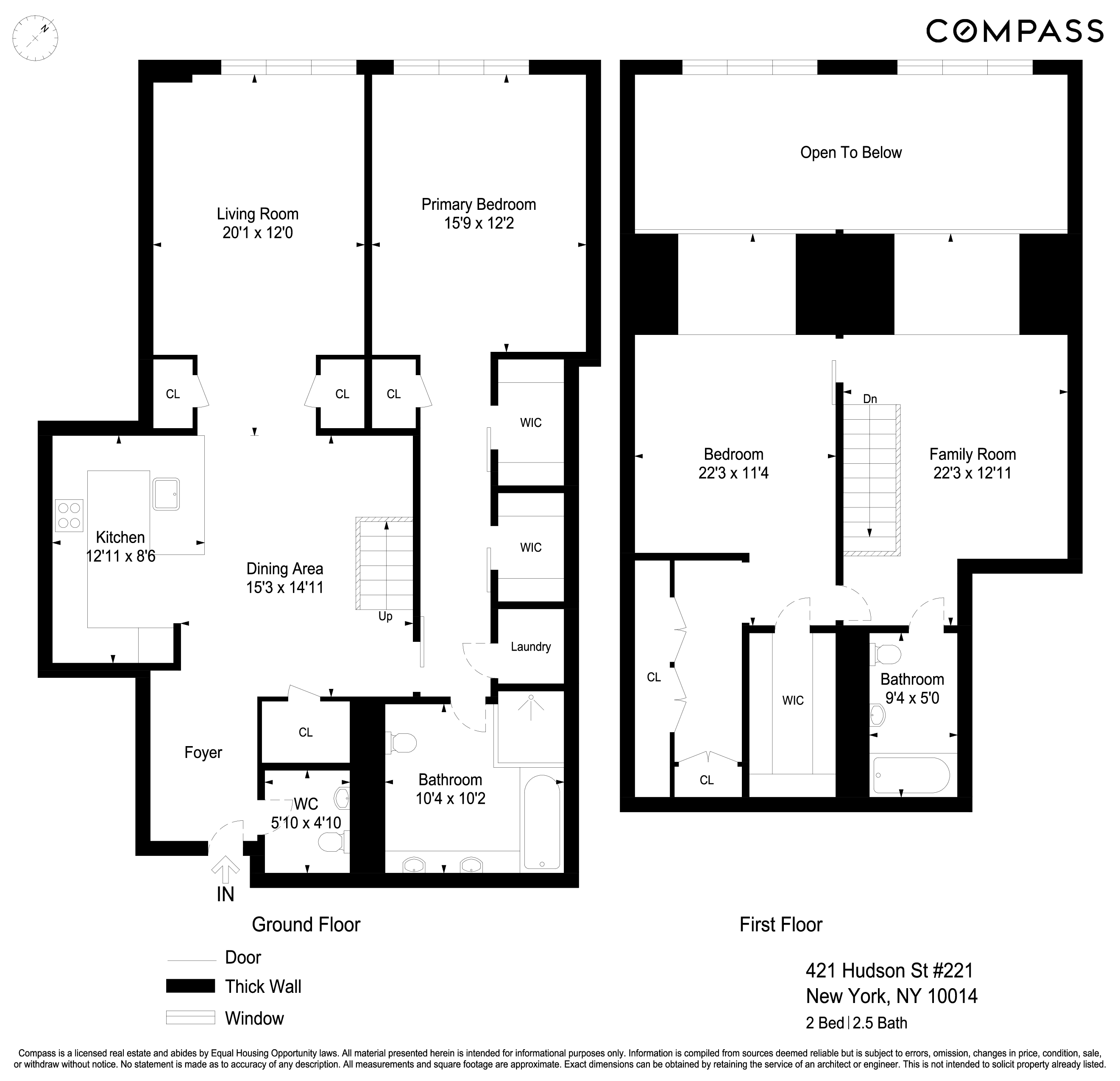 Floorplan for 421 Hudson Street, 221