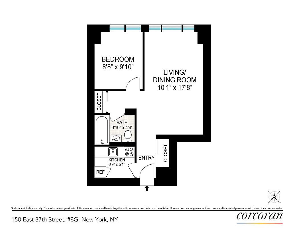 Floorplan for 150 East 37th Street, 8G