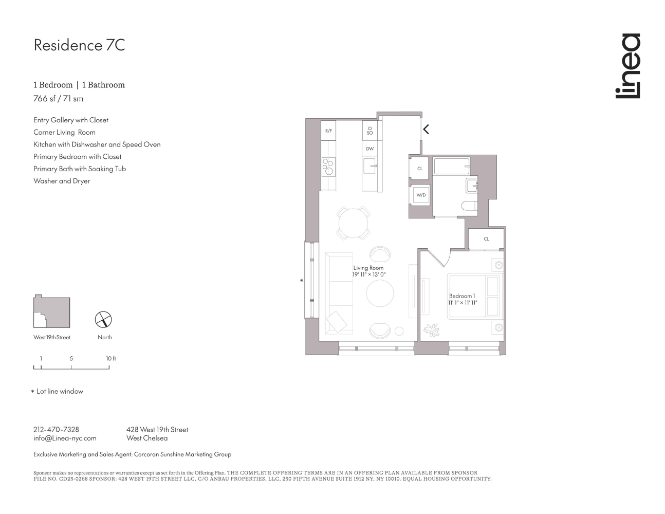 Floorplan for 428 West 19th Street, 7C