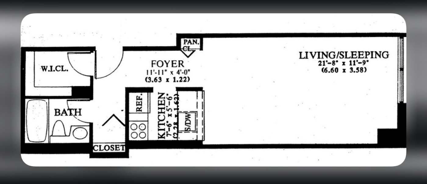 Floorplan for 350 West 50th Street, 3S