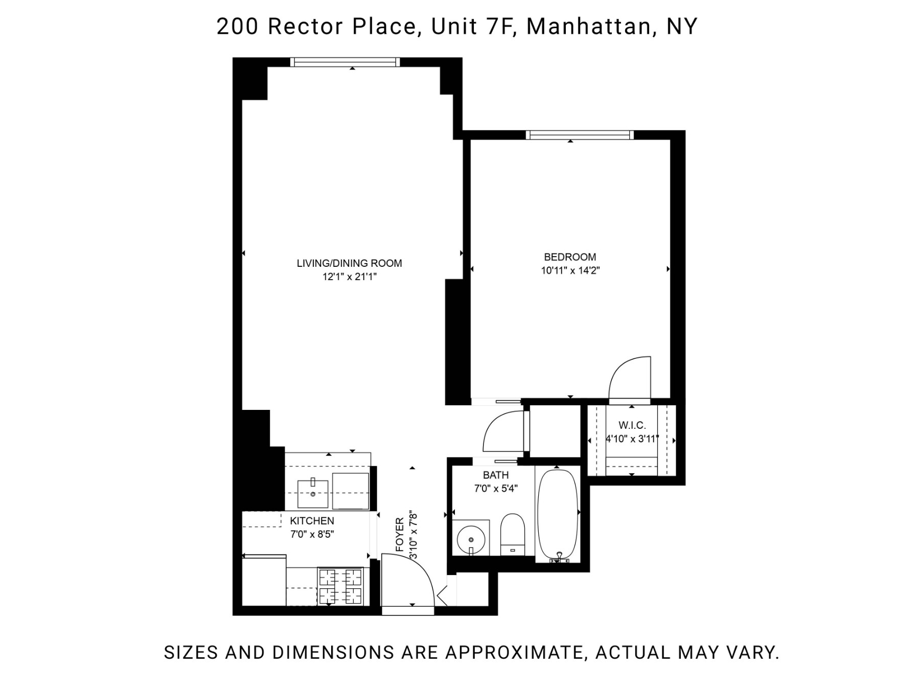 Floorplan for 200 Rector Place, 7F