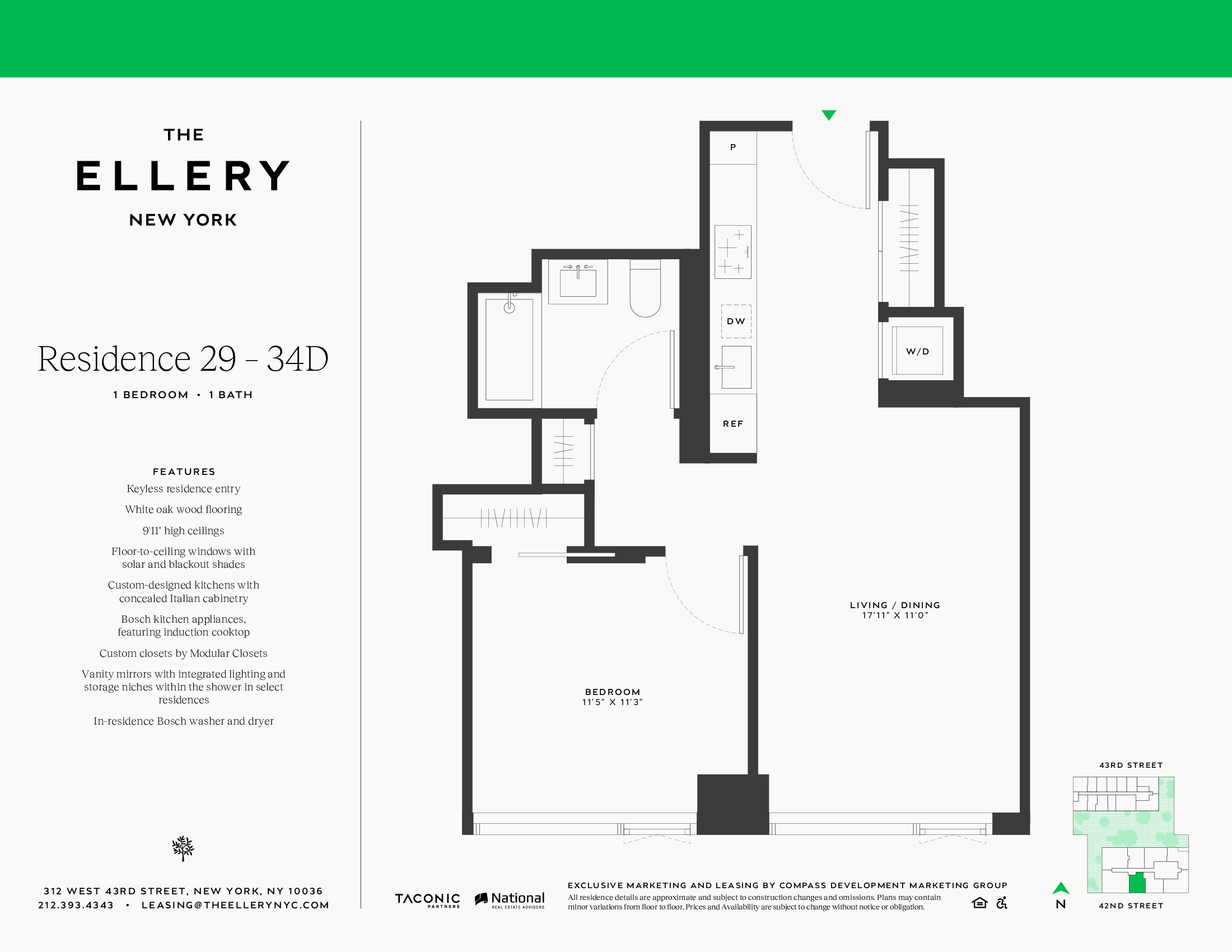 Floorplan for 312 West 43rd Street, 29D