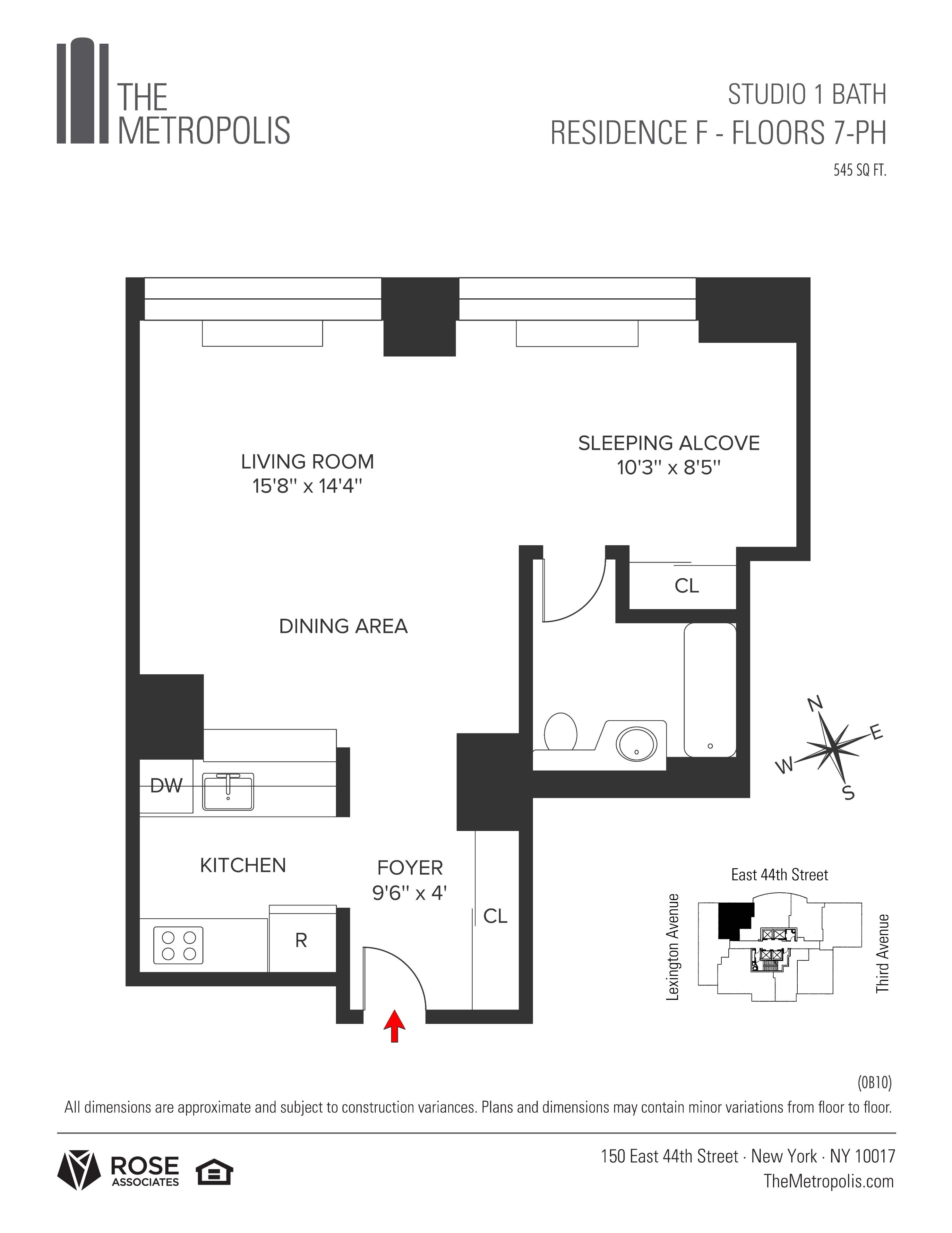 Floorplan for 150 East 44th Street, 49-F