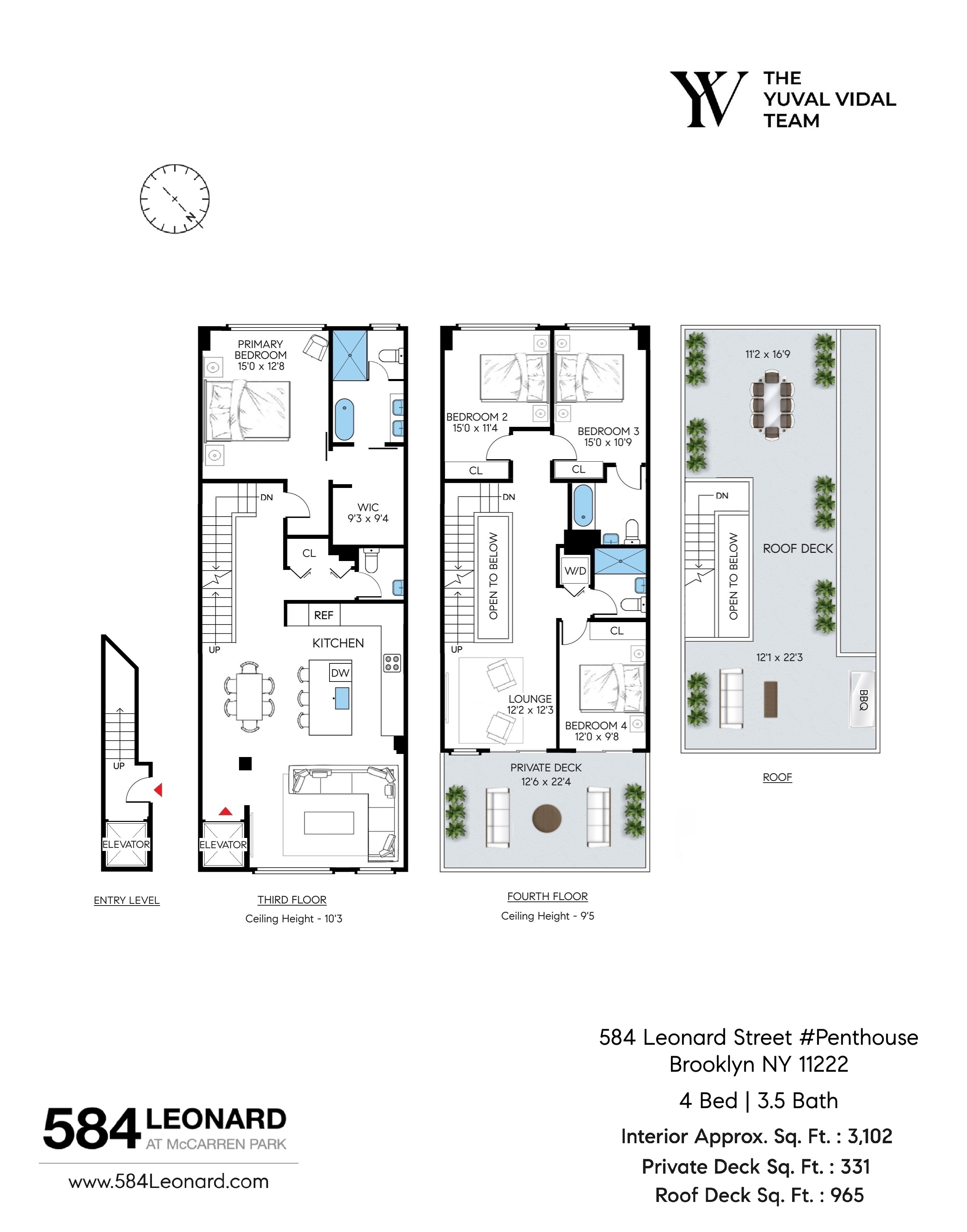 Floorplan for 584 Leonard Street, PH