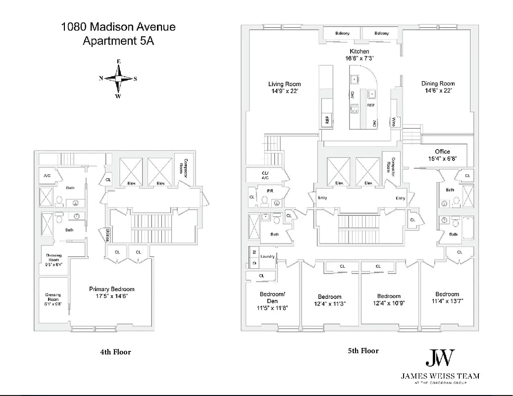 Floorplan for 1080 Madison Avenue, 5AB/4B