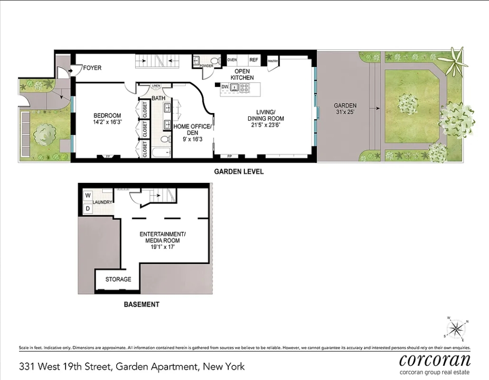 Floorplan for 331 West 19th Street, GARDEN