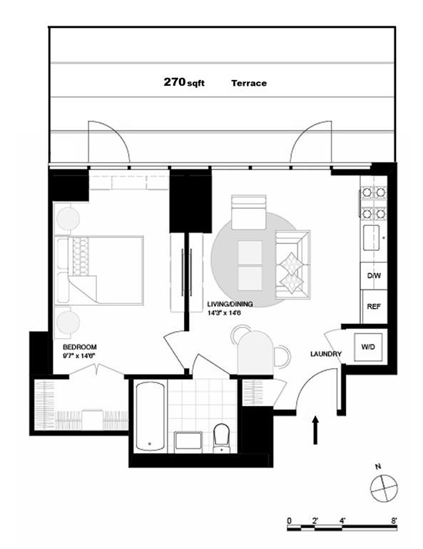 Floorplan for 1 Northside Piers, 3A