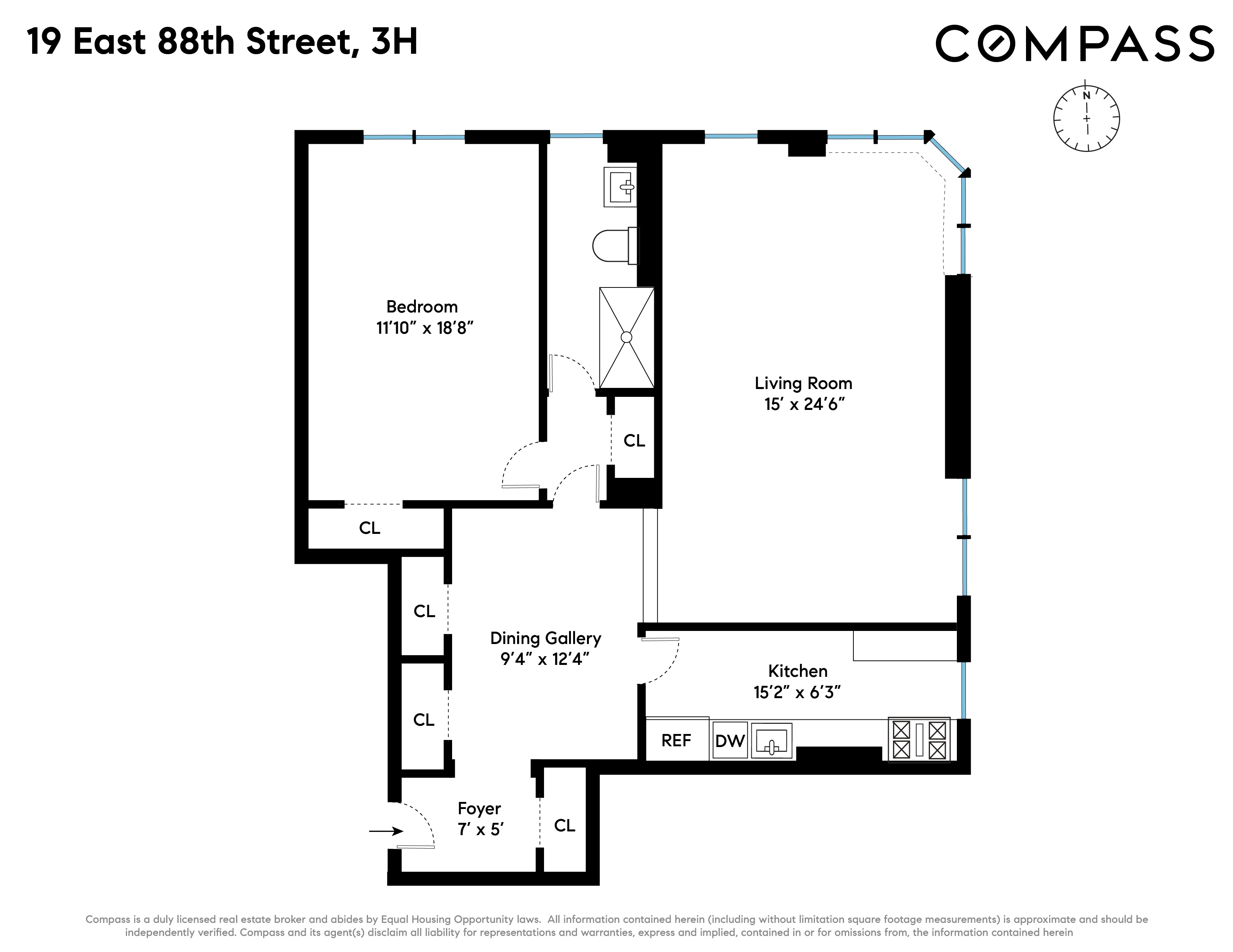 Floorplan for 19 East 88th Street, 3H