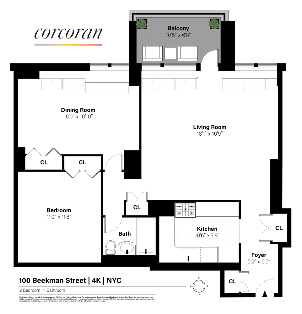 Floorplan for 100 Beekman Street, 4K