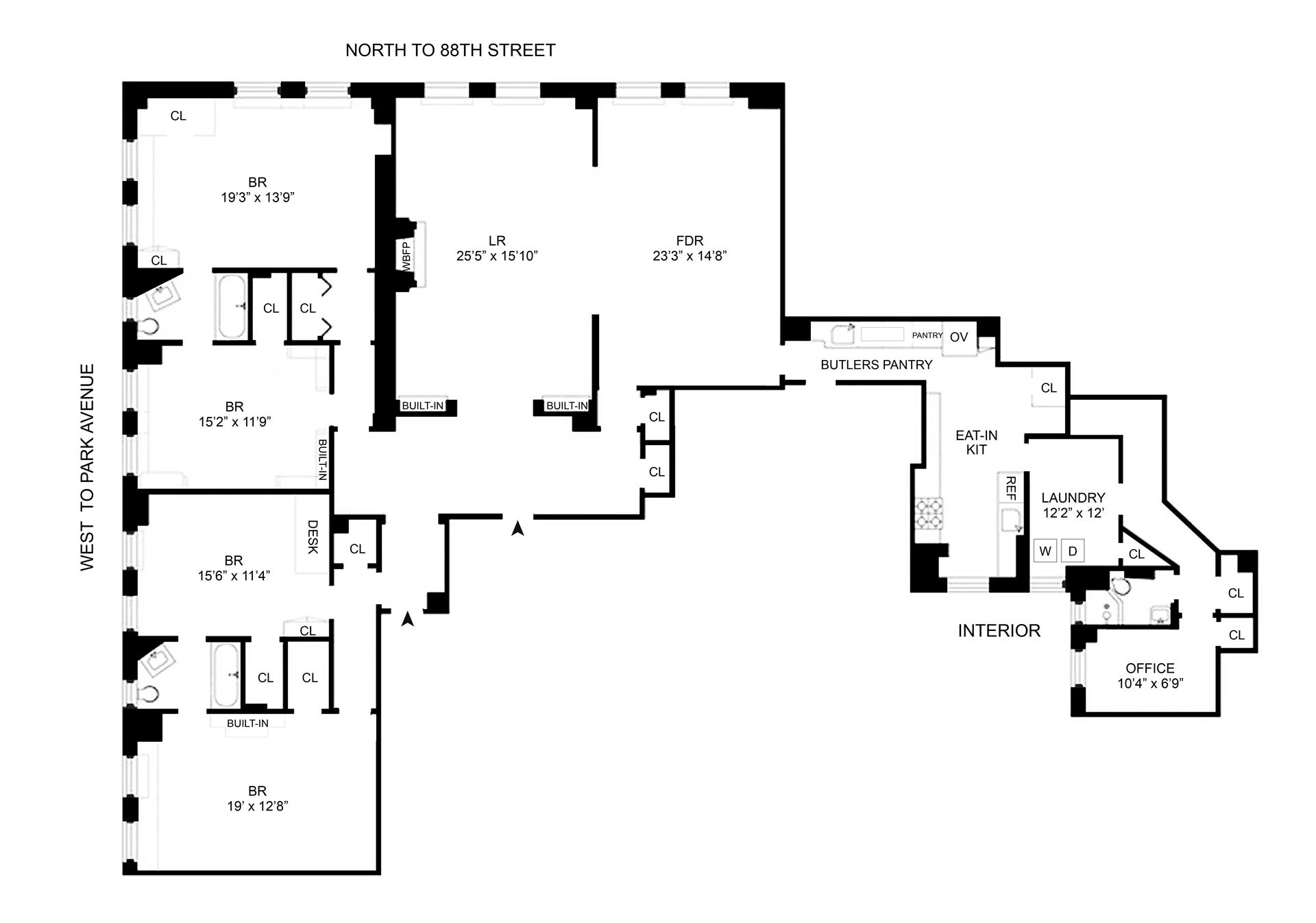 Floorplan for 1075 Park Avenue, 3D