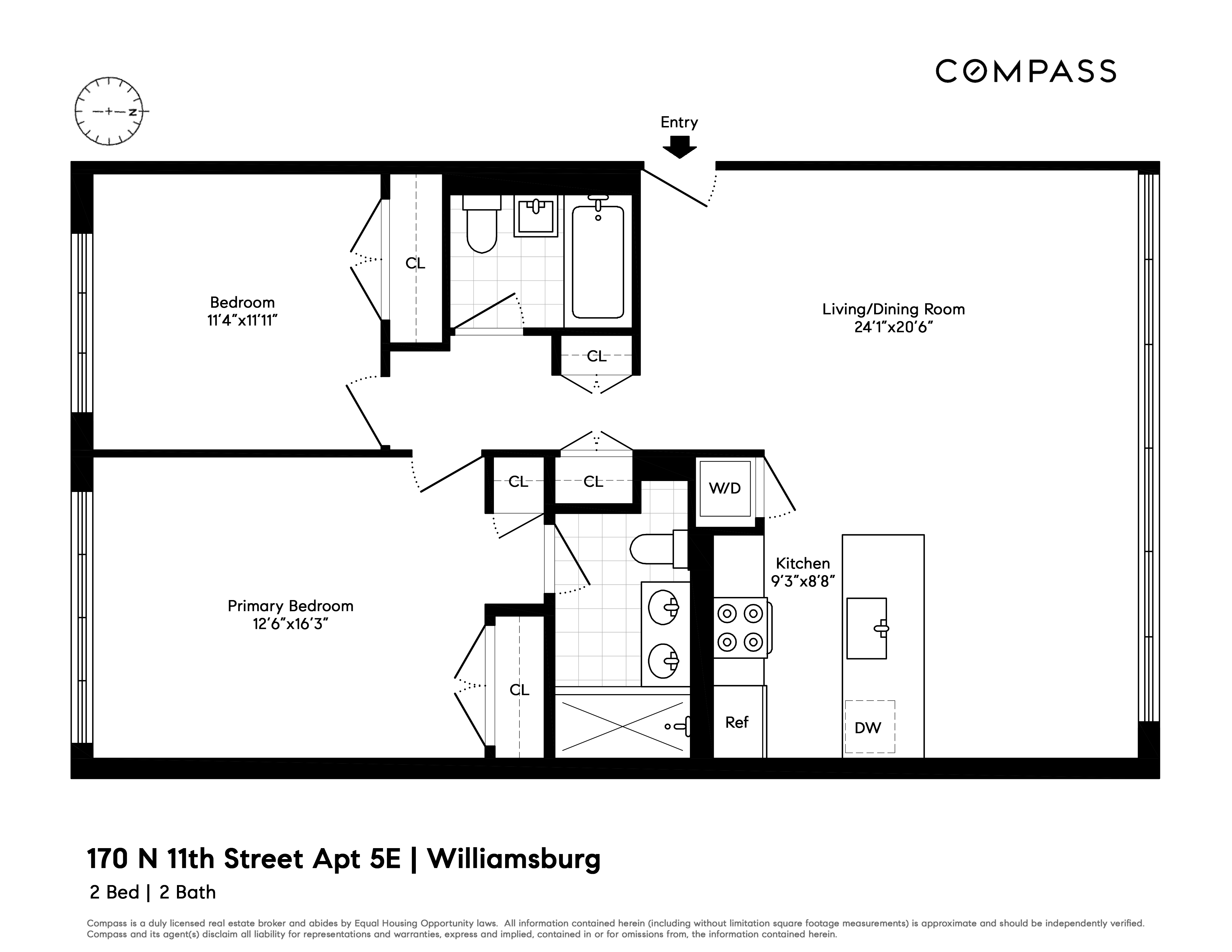 Floorplan for 170 North 11th Street, 5E