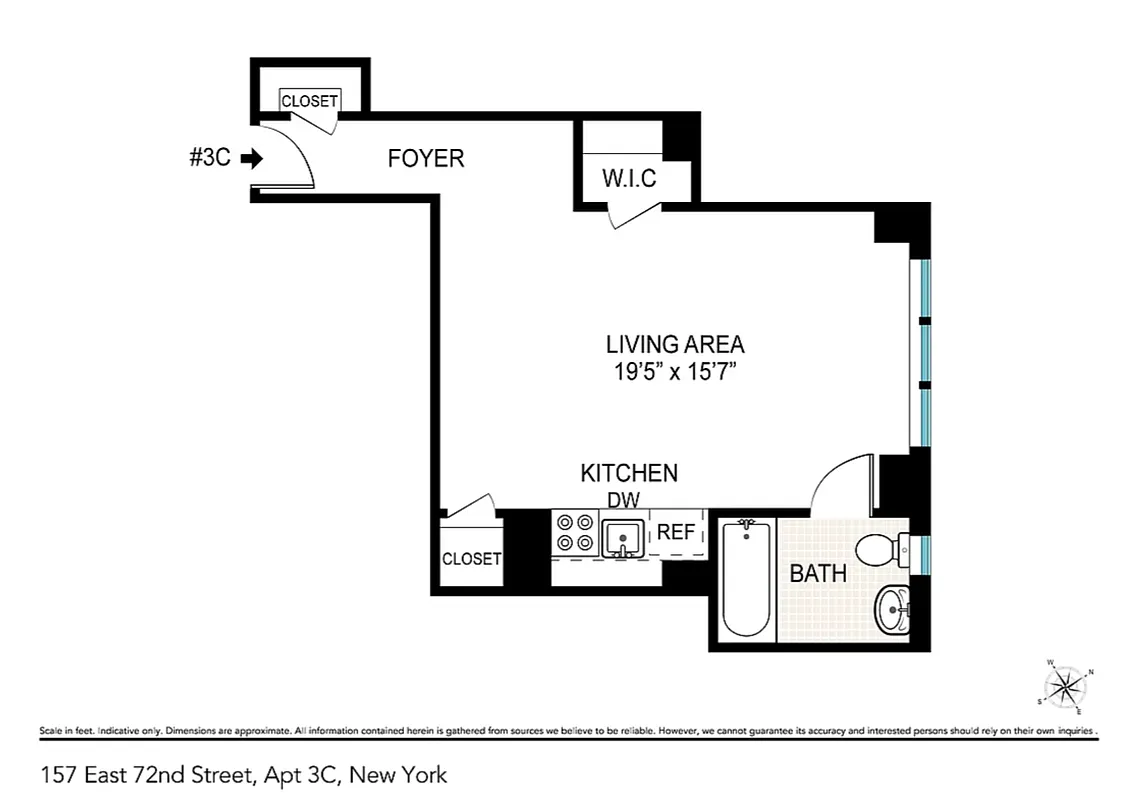 Floorplan for 157 East 72nd Street, 3C