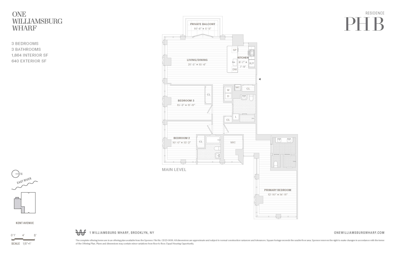 Floorplan for 480 Kent Avenue, PHB