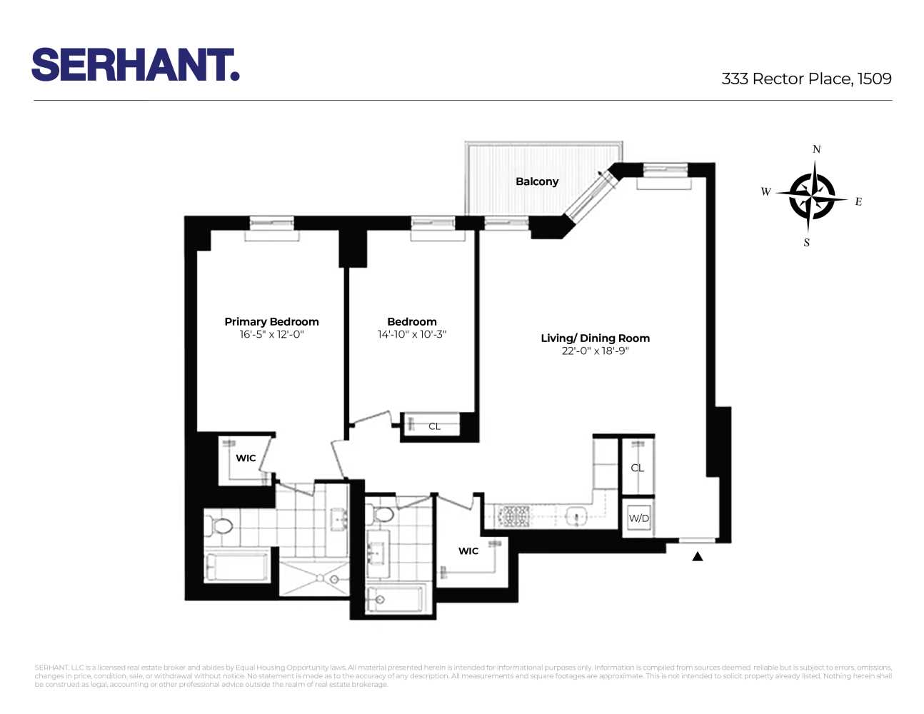 Floorplan for 333 Rector Place, 1509