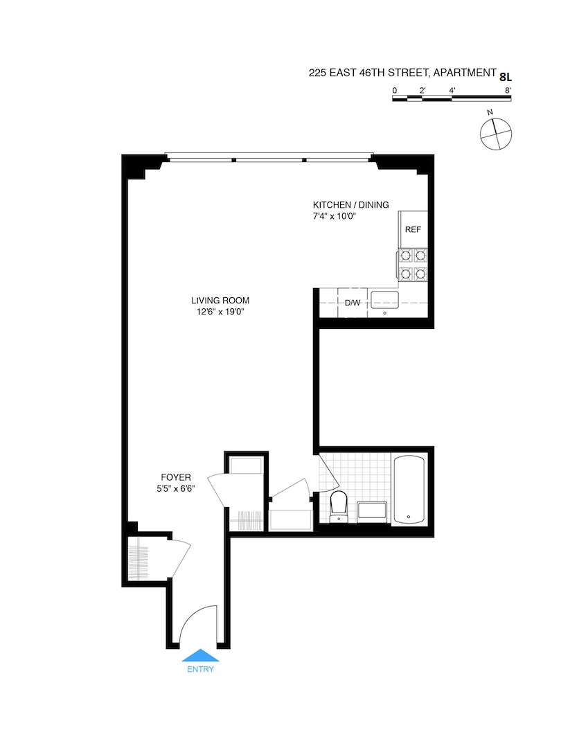 Floorplan for 225 East 46th Street, 8A