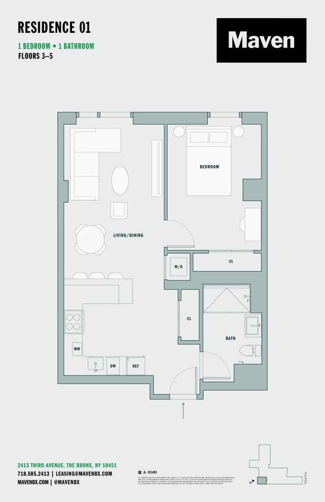 Floorplan for 2413 3rd Avenue, 501