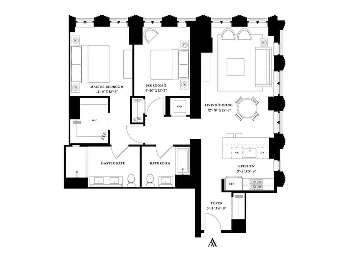 Floorplan for 543 West 122nd Street, 22-C